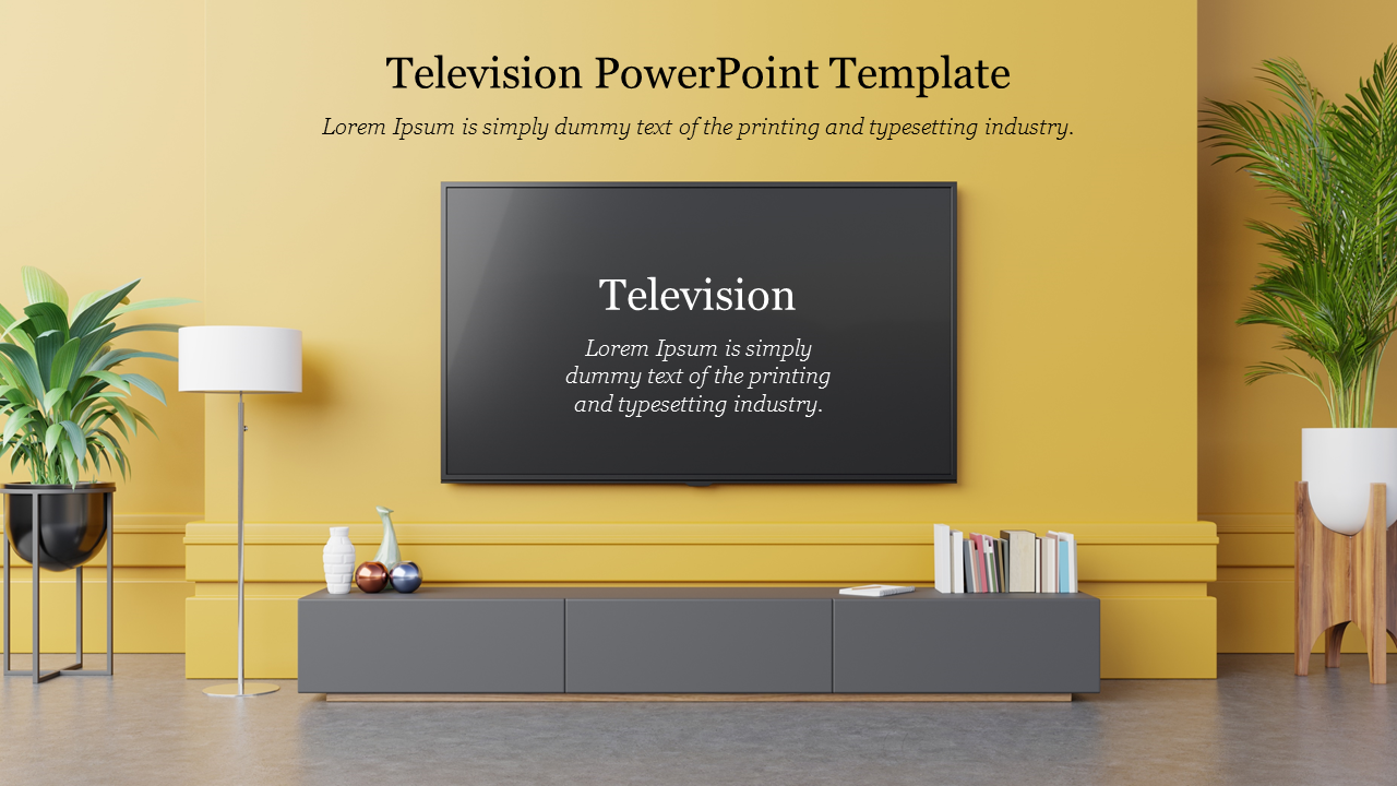 Stunning Television PowerPoint Template Themes Design